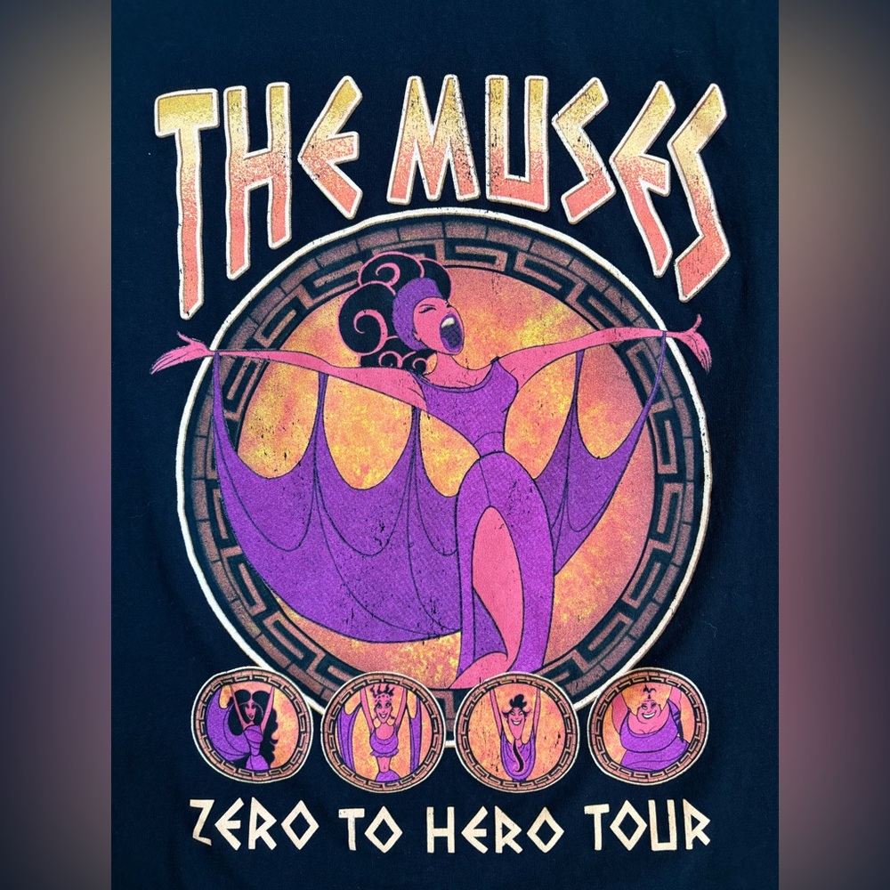 Disney Hercules‎ The Muses Zero to Hero Tour Graphic T-Shirt Black Men’s M EUC